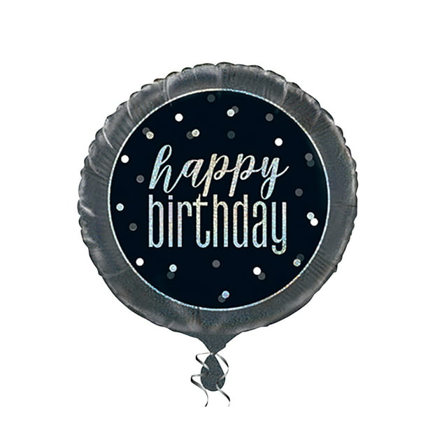 18Inch Foil Glitz Black And Silver 40th Birthday Balloon NEW